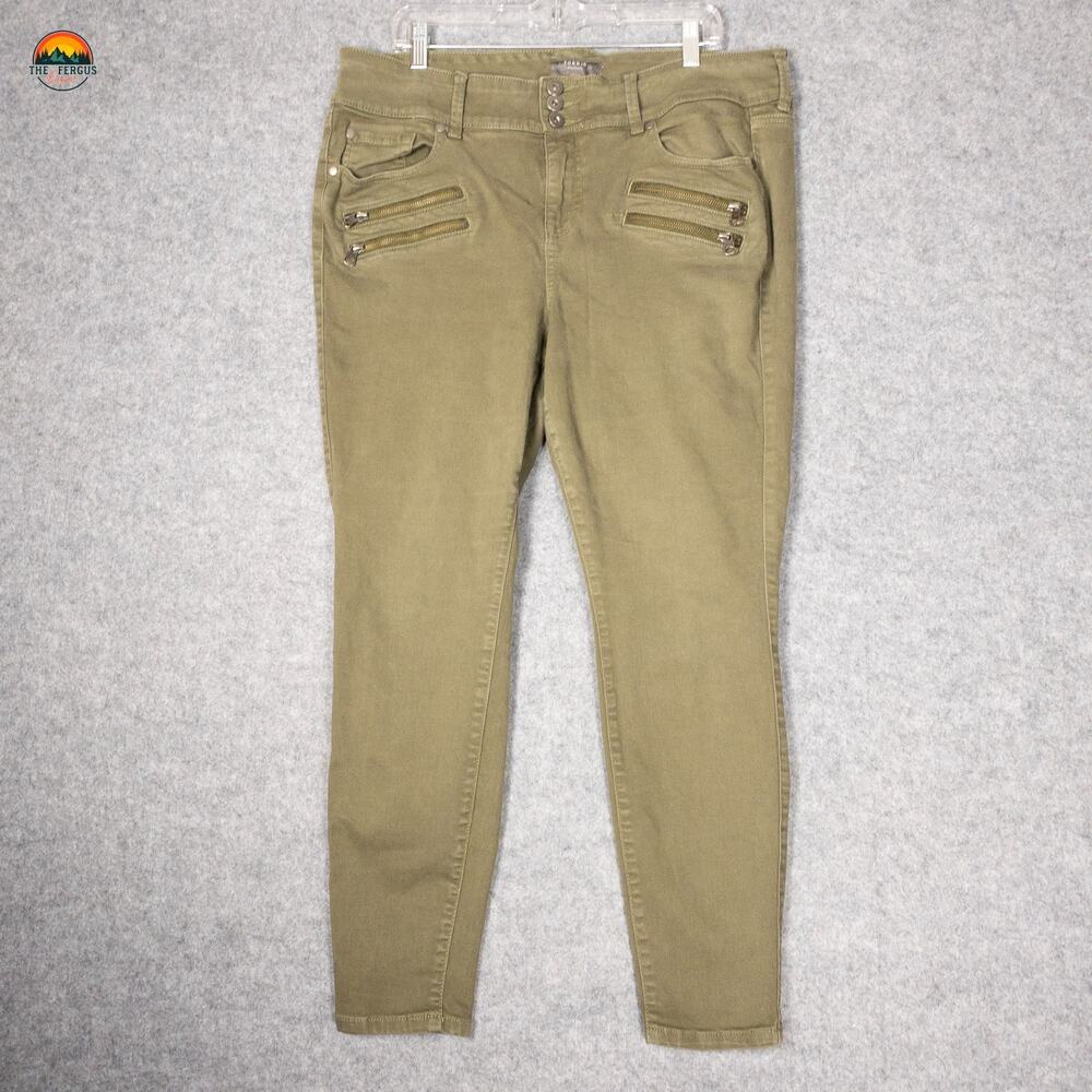Torrid Feel The Fit Jegging Jeans Green Super Soft Pockets Denim Women's 38X27